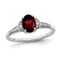 Gem And Harmony 9/10 Carat (ctw) Oval-Cut Red Garnet Ring in Sterling Silver with Diamonds